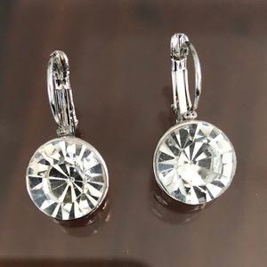 Lesa Michele Cubic Zirconia Silver Huggie Earrings